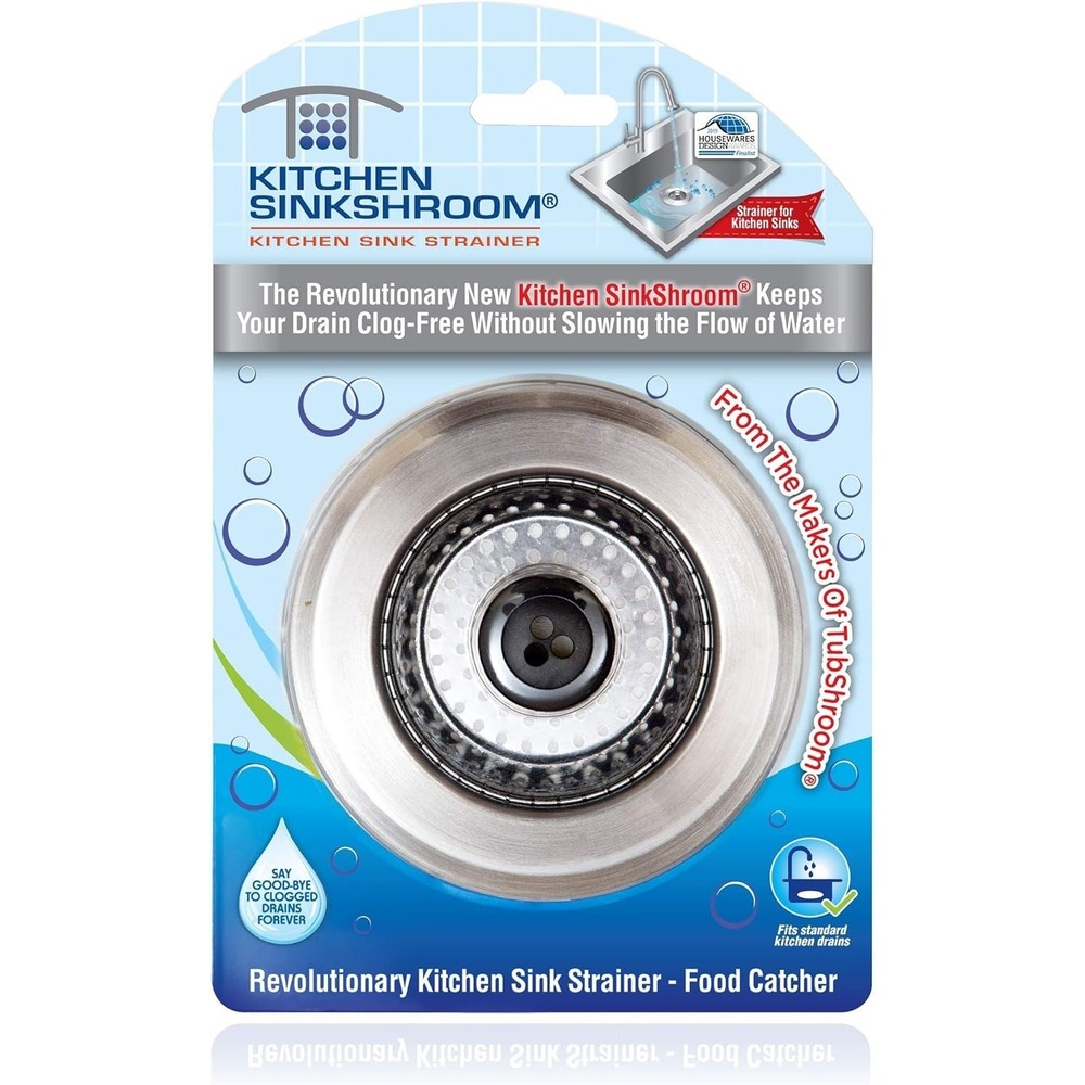 Kitchen SinkShroom Stainless Steel Clog-Free Sink Strainer 6 Pack Chrome Gray